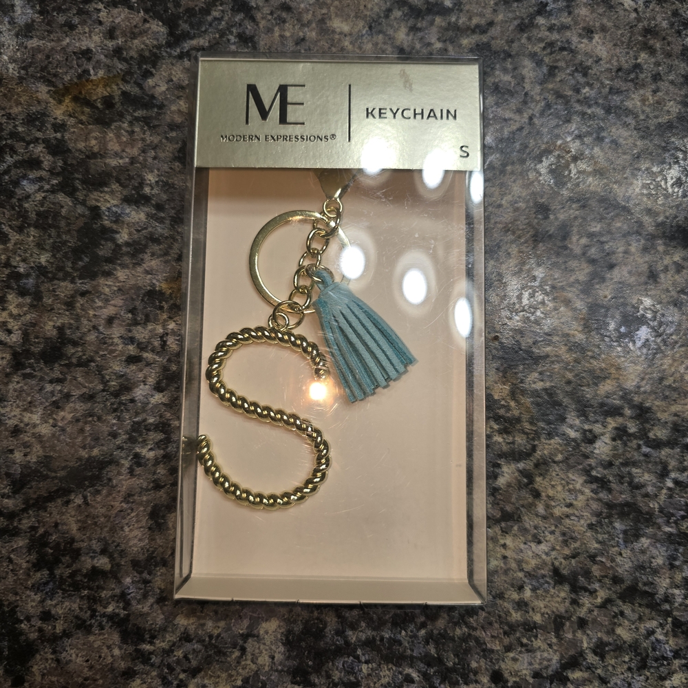 Expressions Gold and Teal Keychain